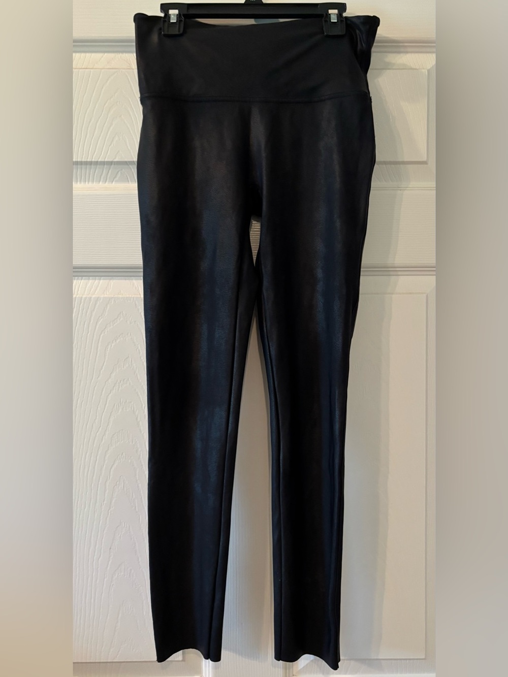 SPANX Black Faux Leather Leggings Size M